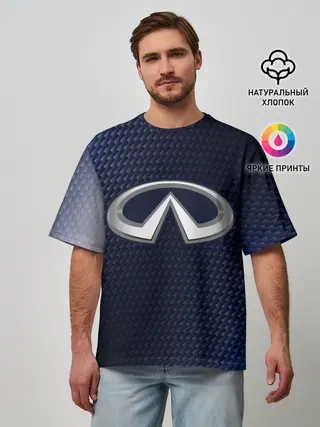 Мужская футболка оверсайз / Инфинити - Карбон