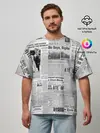 Мужская футболка оверсайз / Газета Newspaper