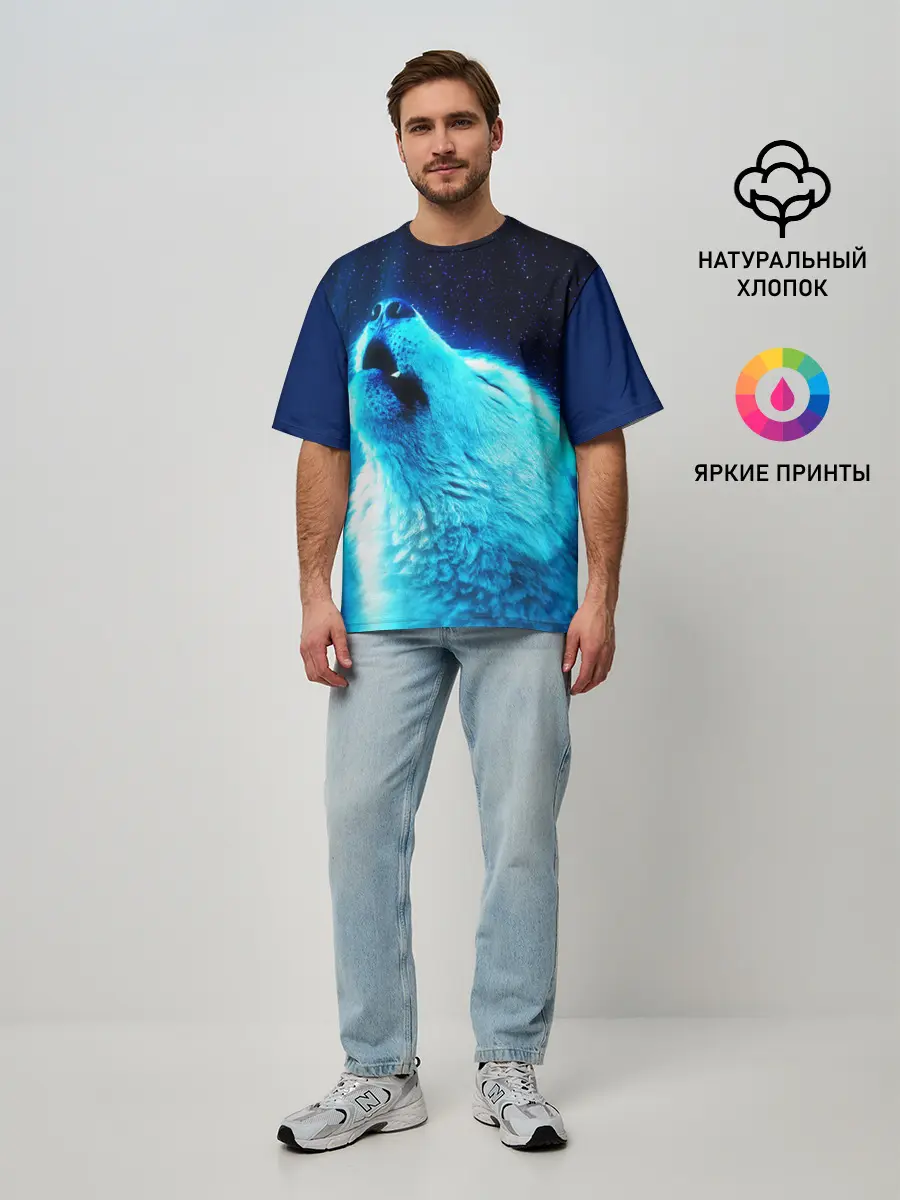 Мужская футболка оверсайз / ВОЛЧИЙ ВОЙ