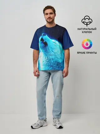 Мужская футболка оверсайз / ВОЛЧИЙ ВОЙ