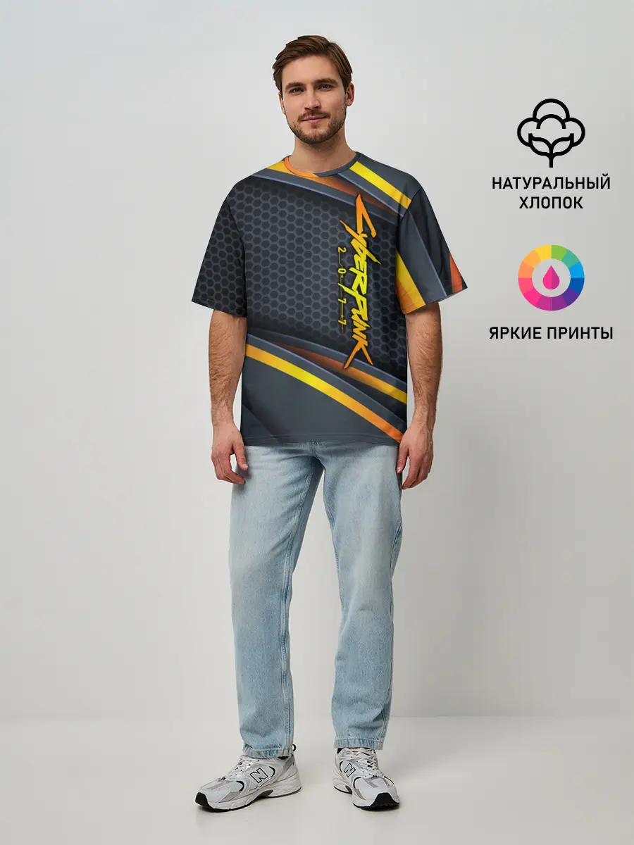 Мужская футболка оверсайз / Cyberpunk 2077