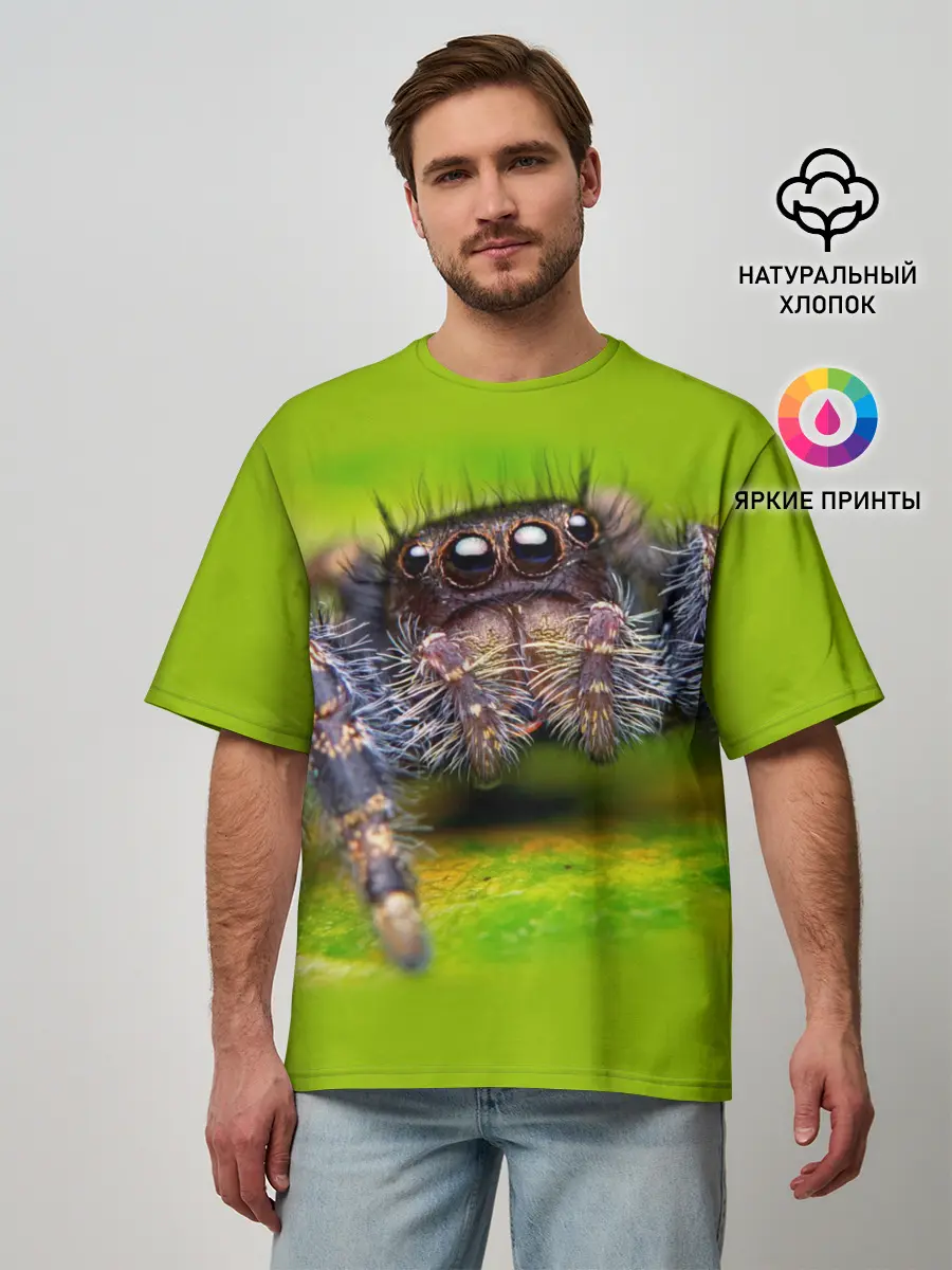 Мужская футболка оверсайз / ПАУК МАКРО