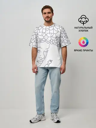 Мужская футболка оверсайз / Афро абстракция