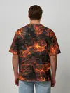 Мужская футболка оверсайз / Горящая лава