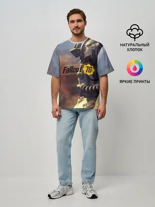 Мужская футболка оверсайз / FALLOUT_76.