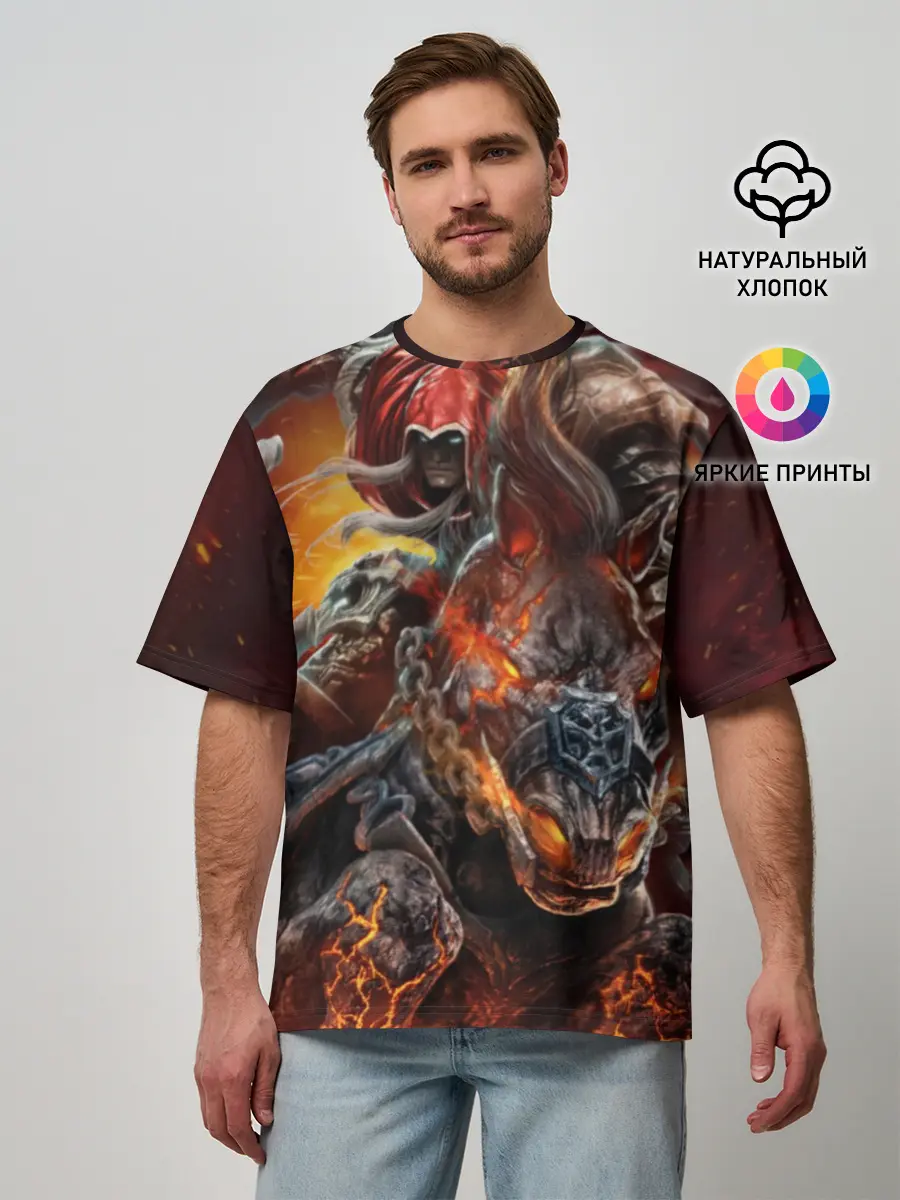 Мужская футболка оверсайз / Демон-Всадник