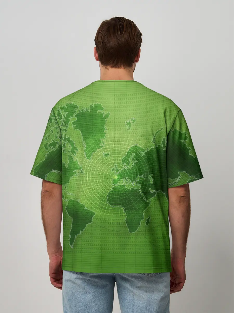 Мужская футболка оверсайз / Карта мира