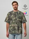 Мужская футболка оверсайз / Камуфляж с пандами
