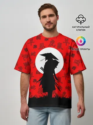 Мужская футболка оверсайз / САМУРАЙ