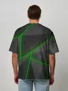 Мужская футболка оверсайз / Неоновые линии