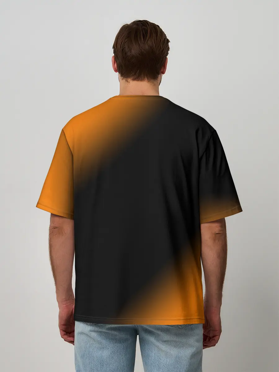 Мужская футболка оверсайз / Лисичка - Градиент