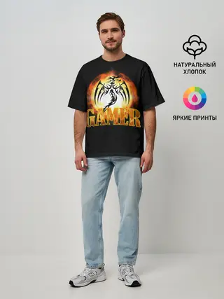 Мужская футболка оверсайз / GAMER | Геймер
