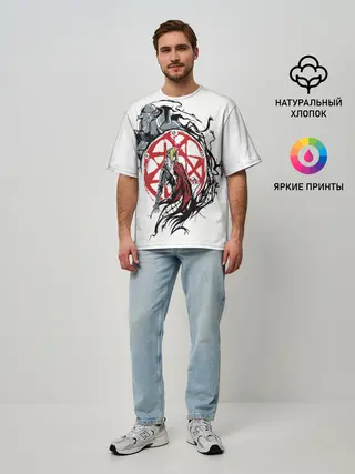 Мужская футболка оверсайз / Стальной алхимик