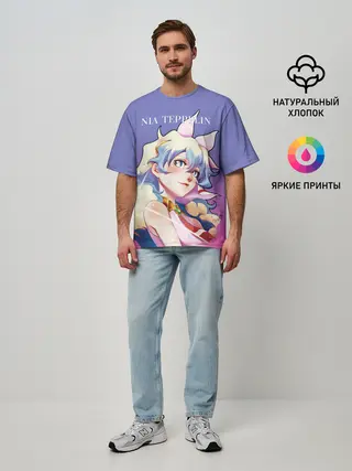 Мужская футболка оверсайз / Nia Gurren Lagann