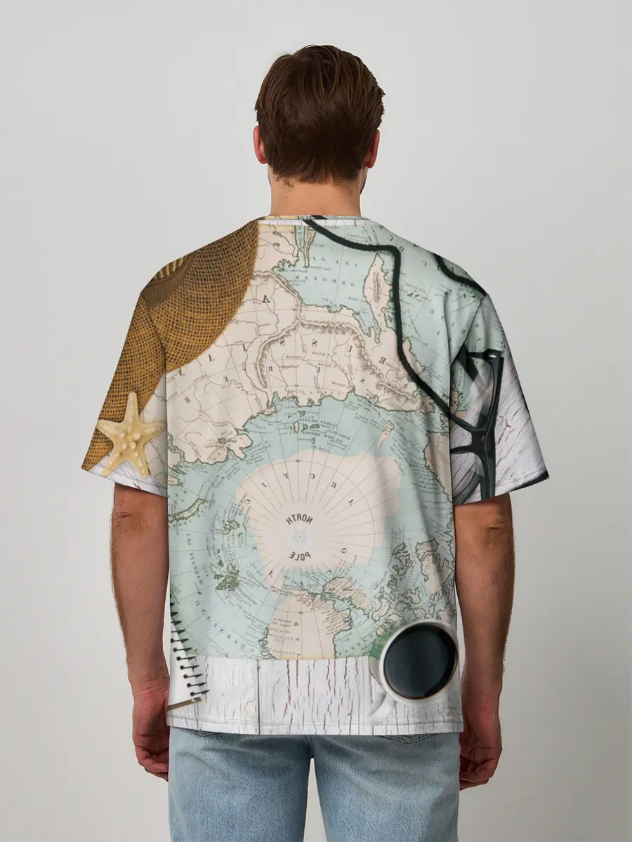 Мужская футболка оверсайз / Тайна путешествия