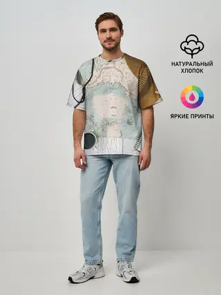 Мужская футболка оверсайз / Тайна путешествия
