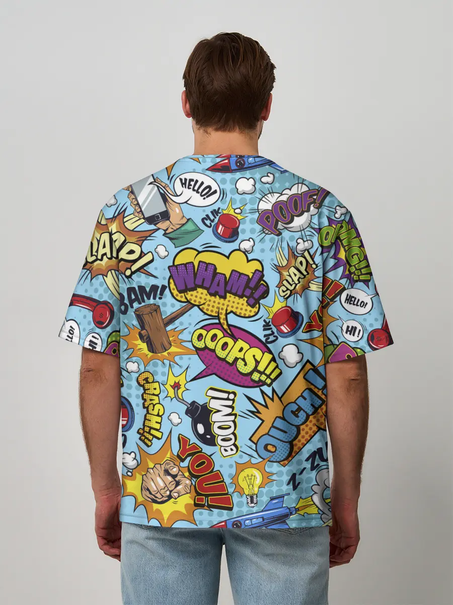 Мужская футболка оверсайз / Pop art comics