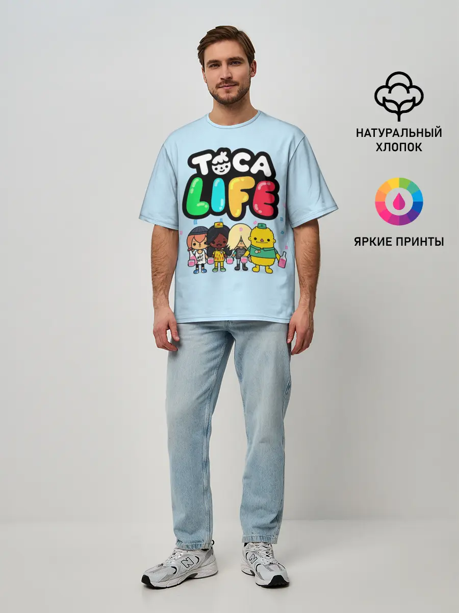 Мужская футболка оверсайз / Toca Boca | Тока бока праздник