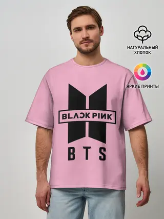 Мужская футболка оверсайз / BTS and BLACKPINK