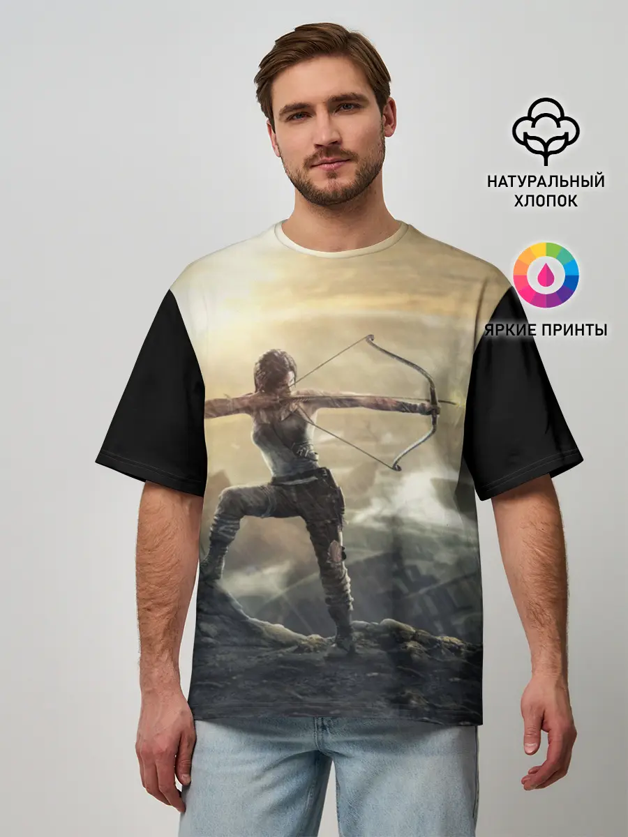 Мужская футболка оверсайз / Tomb raider