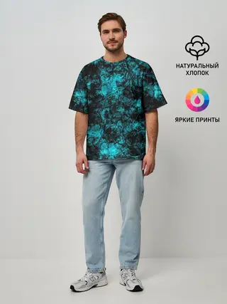 Мужская футболка оверсайз / Кроваво-грязные пятна