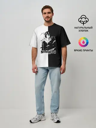 Мужская футболка оверсайз / БЕЗДОМНЫЙ БОГ. Черное и Белое