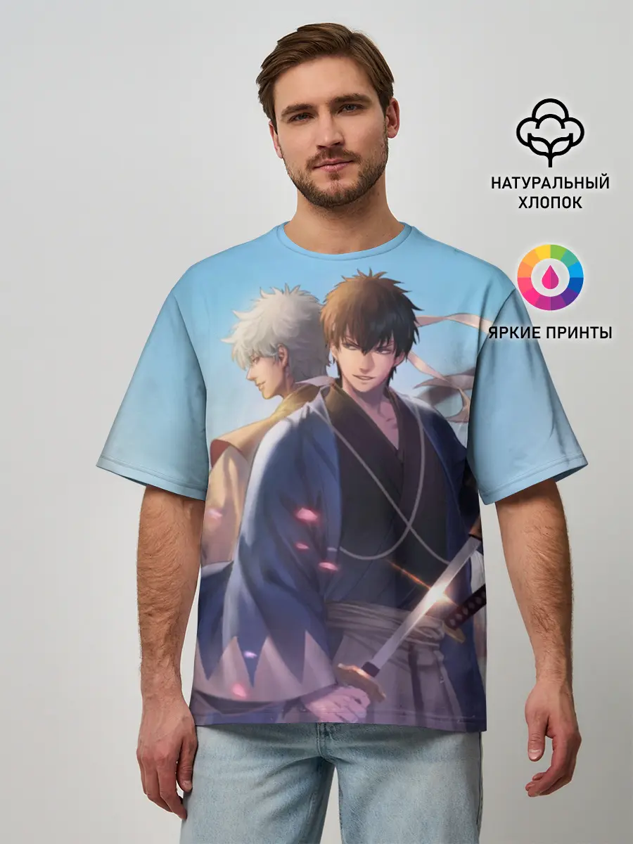 Мужская футболка оверсайз / Воин Гинтоки