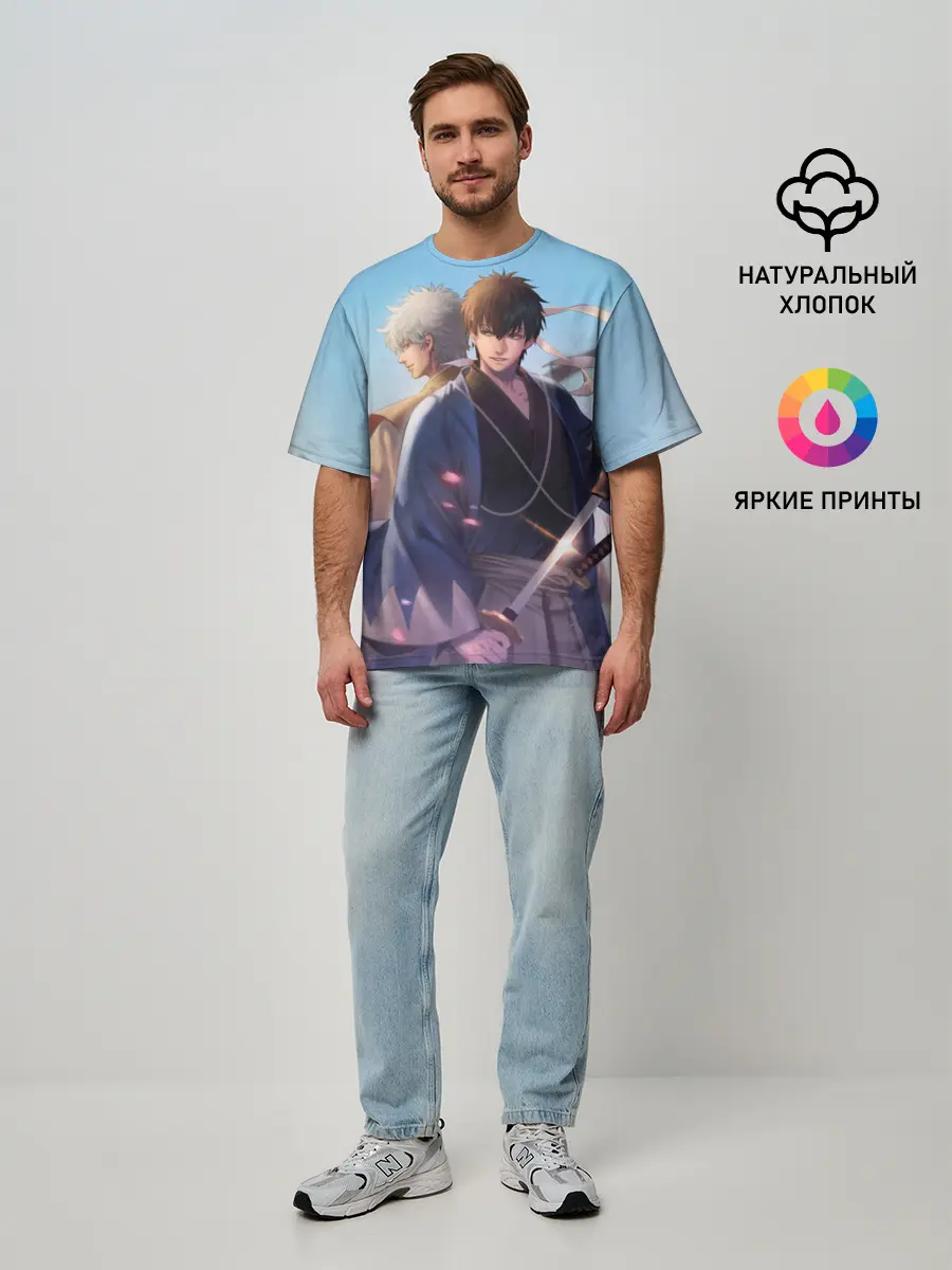 Мужская футболка оверсайз / Воин Гинтоки