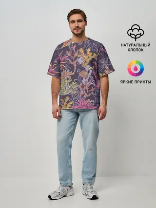Мужская футболка оверсайз / Кораллы