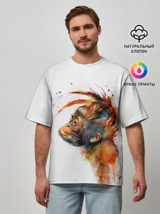 Мужская футболка оверсайз / Орангутанг