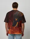 Мужская футболка оверсайз / ОГНЕНЫЙ ВОЛК, 3d