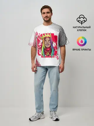Мужская футболка оверсайз / 6ix9ine King Up