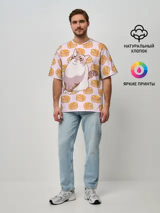 Мужская футболка оверсайз / Блины