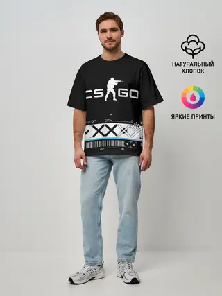 Мужская футболка оверсайз / Printstream | Поток информации | CS:GO