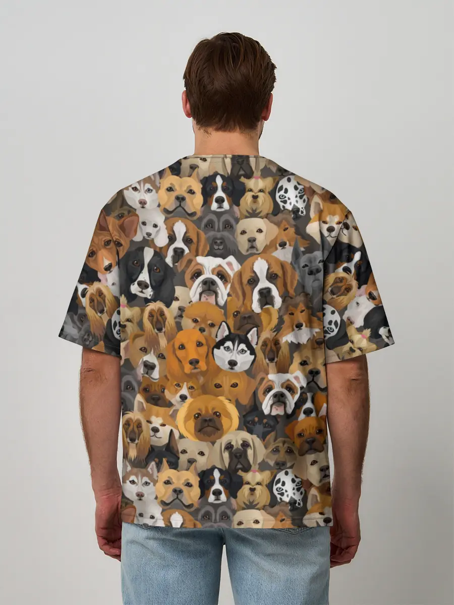 Мужская футболка оверсайз / Собаки