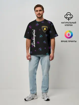 Мужская футболка оверсайз / LAMBORGHINI / Ламборгини