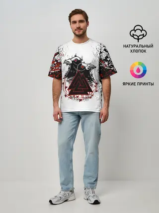 Мужская футболка оверсайз / VALKNUT | RUNES