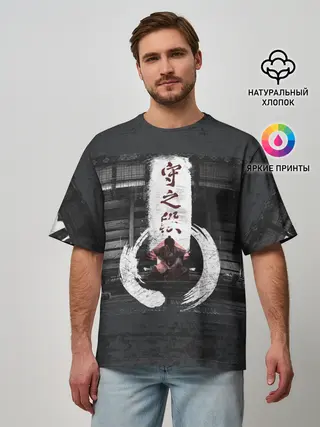 Мужская футболка оверсайз / Самурай | Призрак Цусимы