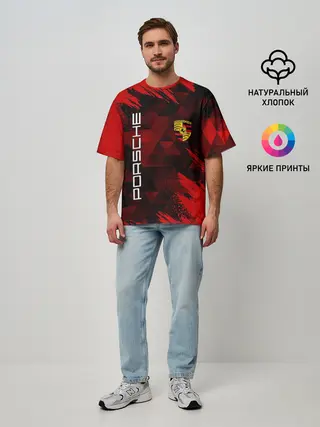 Мужская футболка оверсайз / PORSCHE