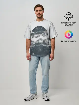 Мужская футболка оверсайз / Вершина Горы