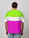 Мужская футболка оверсайз / Serious зелено-розовый