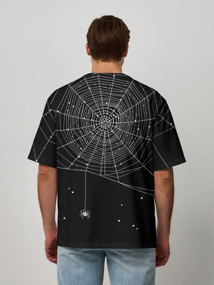 Мужская футболка оверсайз / Паутина