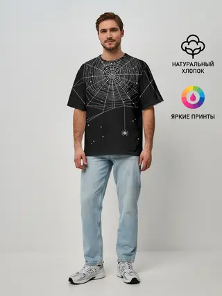 Мужская футболка оверсайз / Паутина