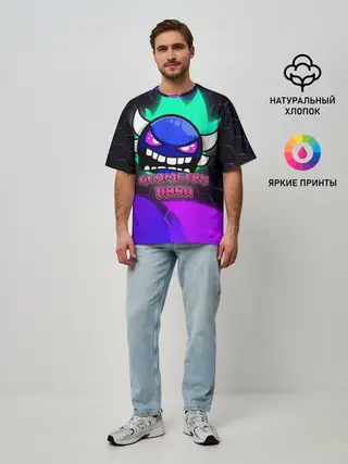 Мужская футболка оверсайз / Geometry Dash