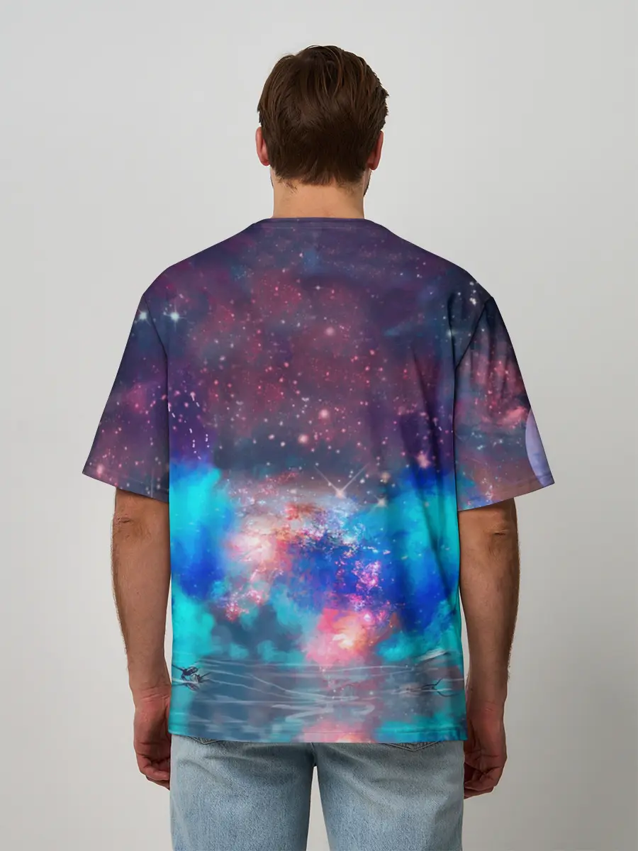 Мужская футболка оверсайз / Galaxy Lion