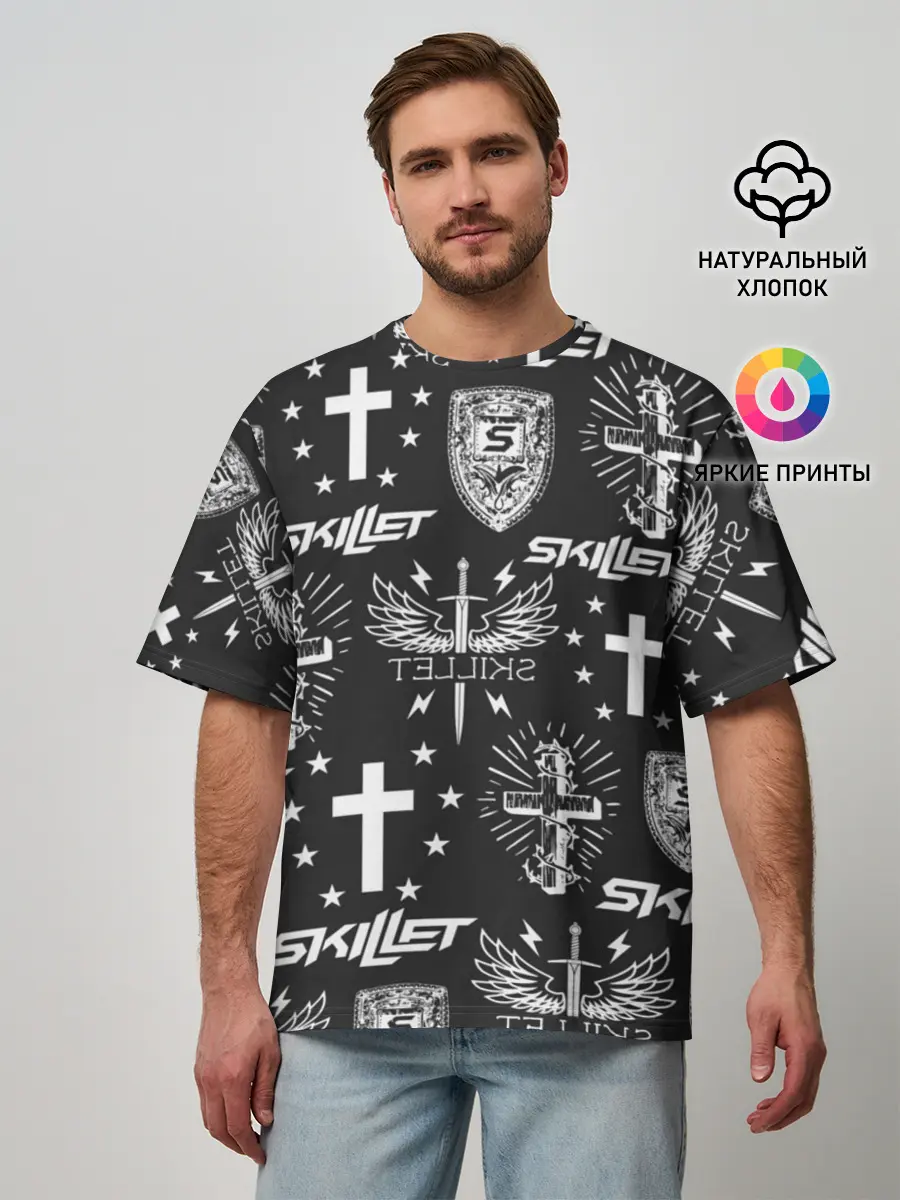 Мужская футболка оверсайз / SKILLET