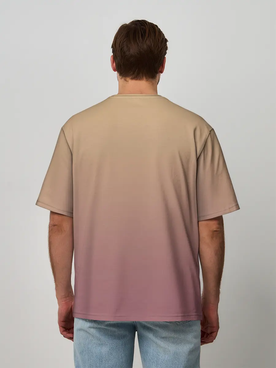 Мужская футболка оверсайз / девочка ушки кофе