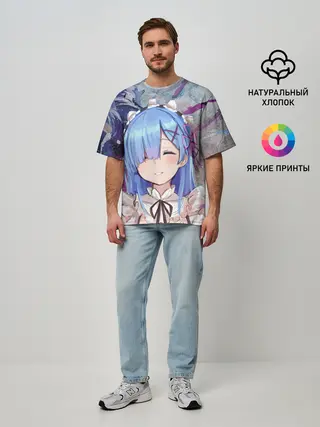 Мужская футболка оверсайз / Re: Zero. Жизнь с нуля