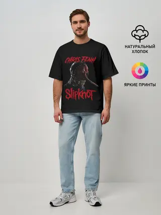 Мужская футболка оверсайз / CHRIS FENH | SLIPKNOT | СЛИПКНОТ