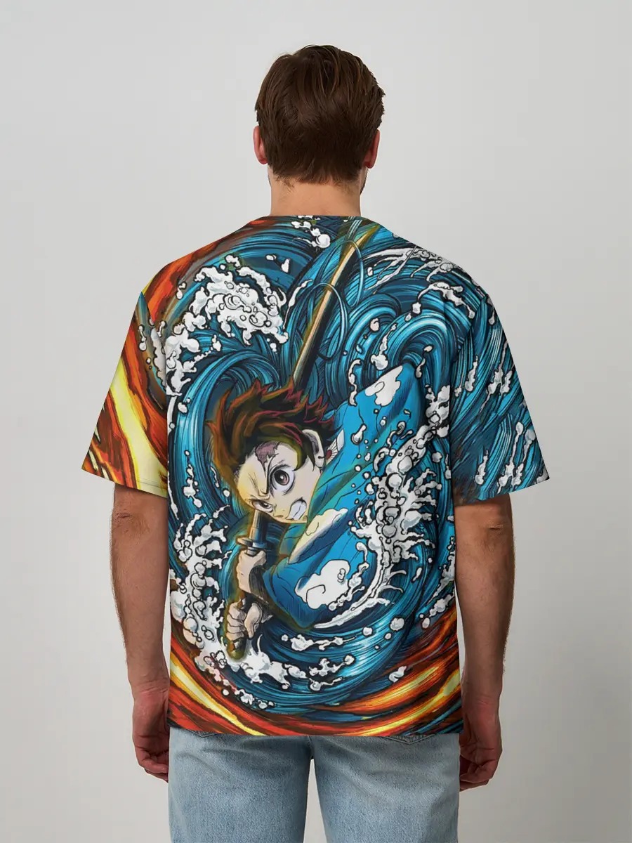 Мужская футболка оверсайз / Танджиро Камадо Клинок демонов